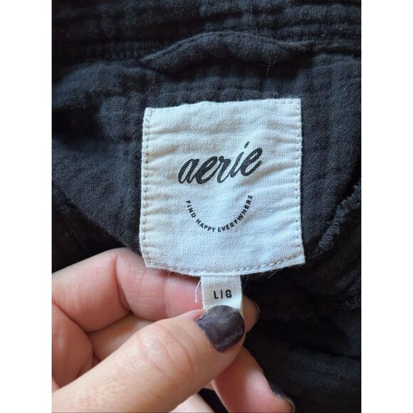 Aerie AEO AERIE POOL-TO-PARTY COVER UP size L Black - Picture 3 of 10